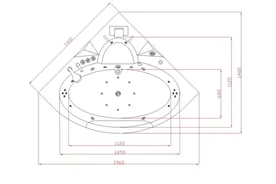 Whirlpool Milano 140x140cm Black