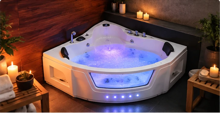 Indoor-Whirlpool im Wellnessbad